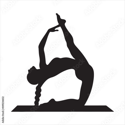 silhouette of a woman doing yoga