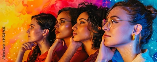 These six women each have thoughtful expressions on their faces.