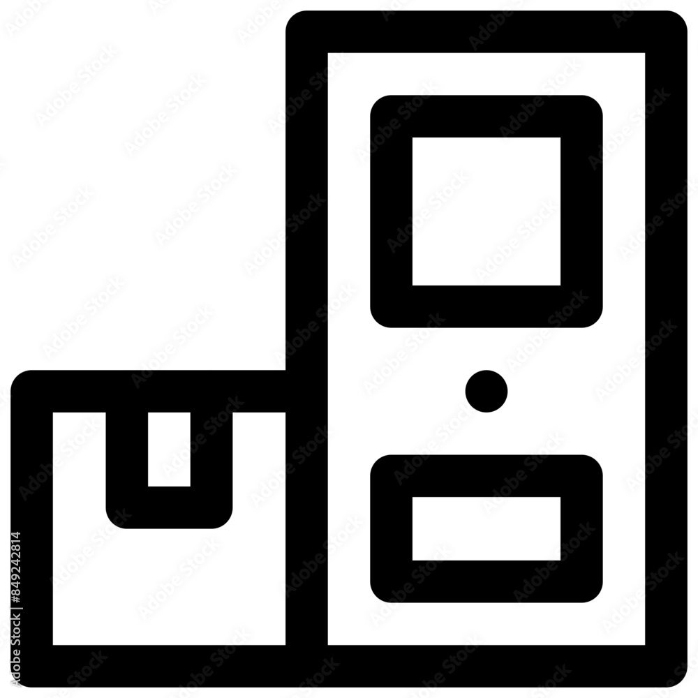 Contactless delivery. Editable stroke vector icon.