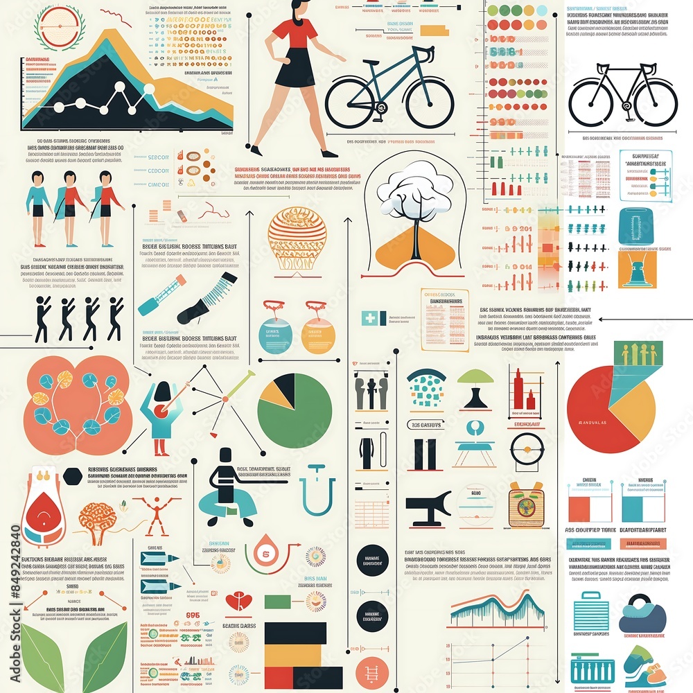 A health and wellness infographic highlighting key tips and facts, with appealing illustrations, icons, and text boxes organized in a visually balanced and informative layout A health and wellness infographic highlighting key tips and facts, with appealing illustrations, icons, and text boxes organized in a visually balanced and informative layout