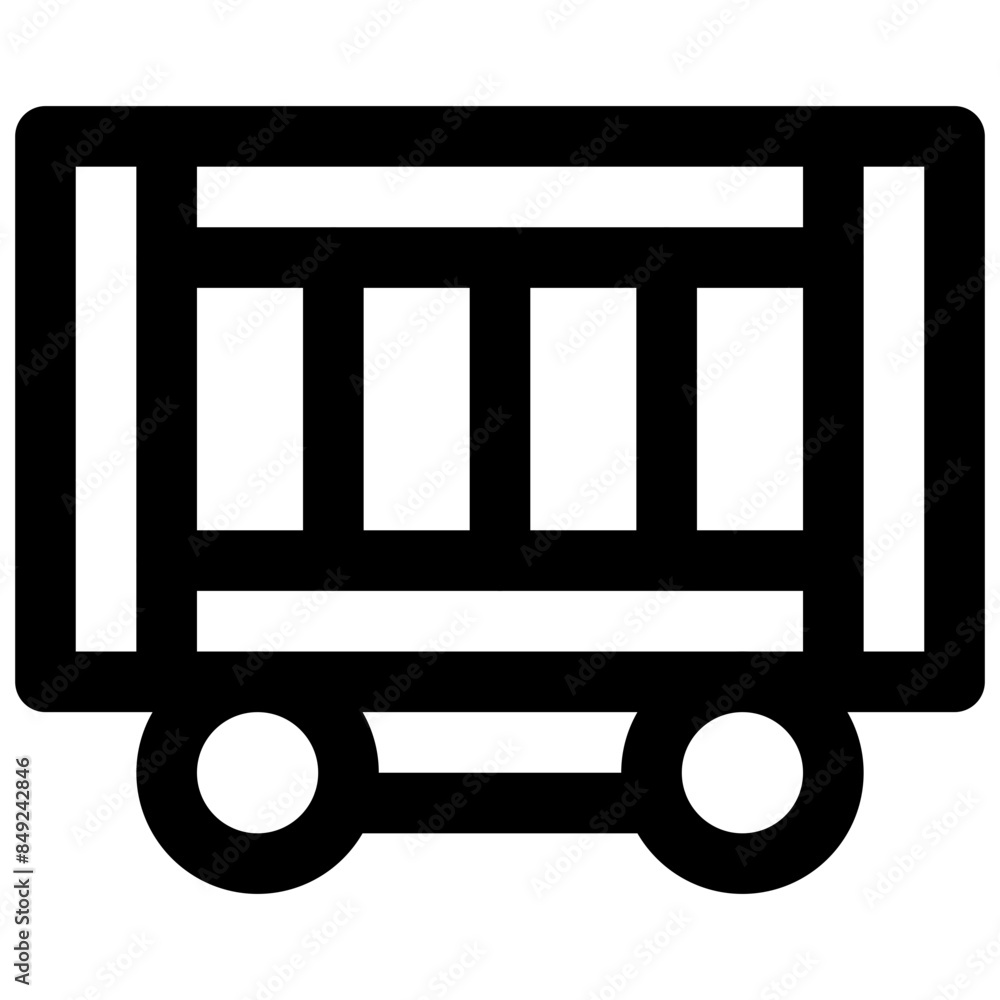Freight wagon. Editable stroke vector icon. Freight wagon. Editable stroke vector icon.
