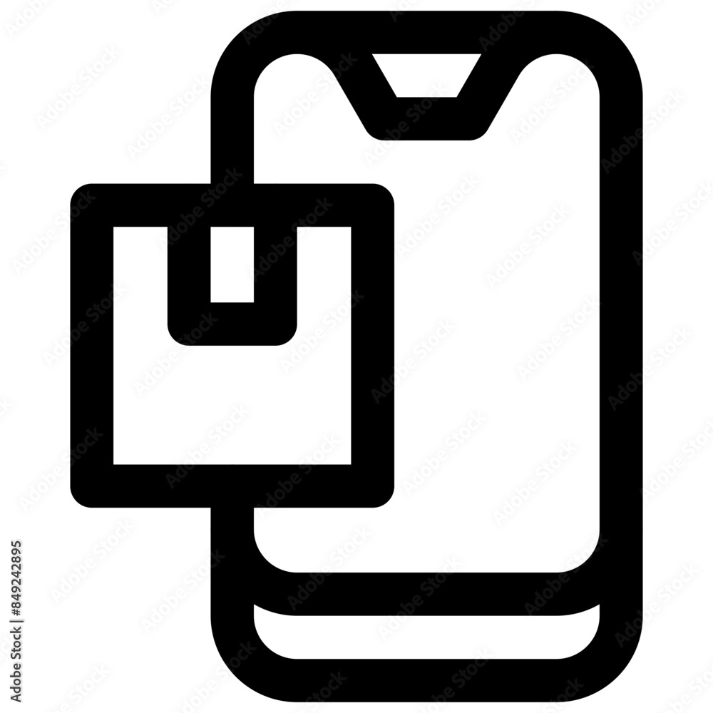 Logistics app. Editable stroke vector icon. Logistics app. Editable stroke vector icon.