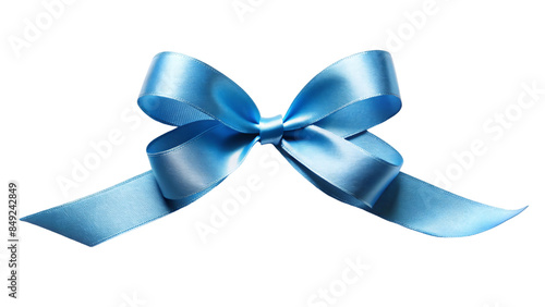 A blue ribbon tied in a neat bow shape