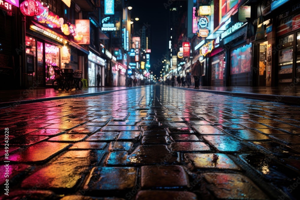 Hectic night in Lan Kwai Fong, Hong Kong., generative IA
