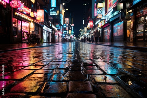 Obraz na płótnie Hectic night in Lan Kwai Fong, Hong Kong., generative IA w salonie