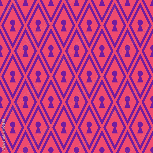 Alice in Wonderland seamless pattern keyhole