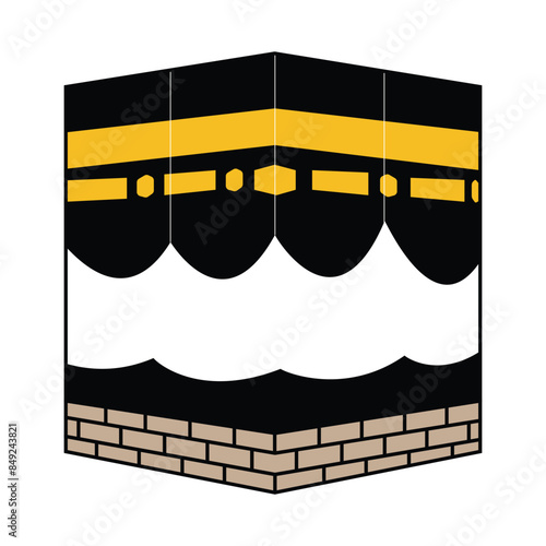 Kaaba Flat Design Ramadan Icon isolated on transparent background. Holy Kaaba in Mecca Saudi Arabia
