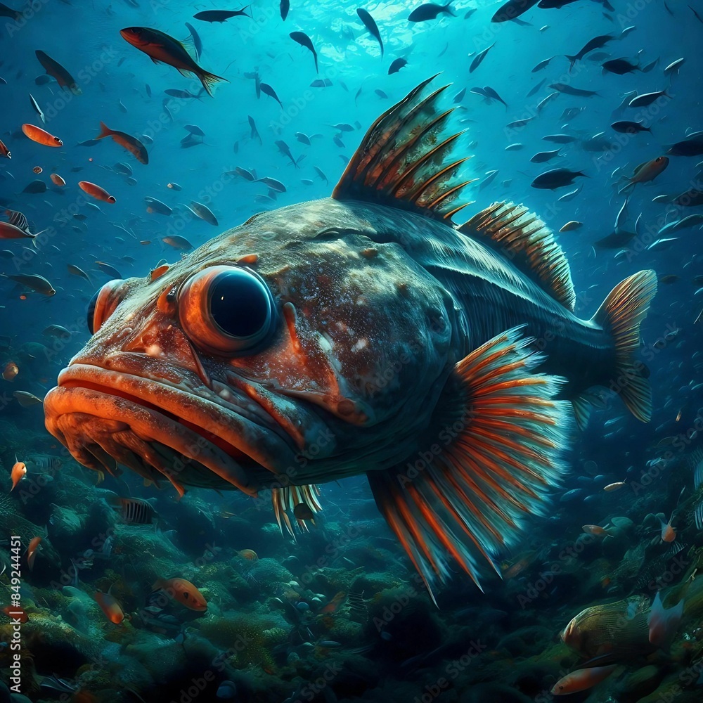 Fototapeta premium Ancient fish lived in very deep seas