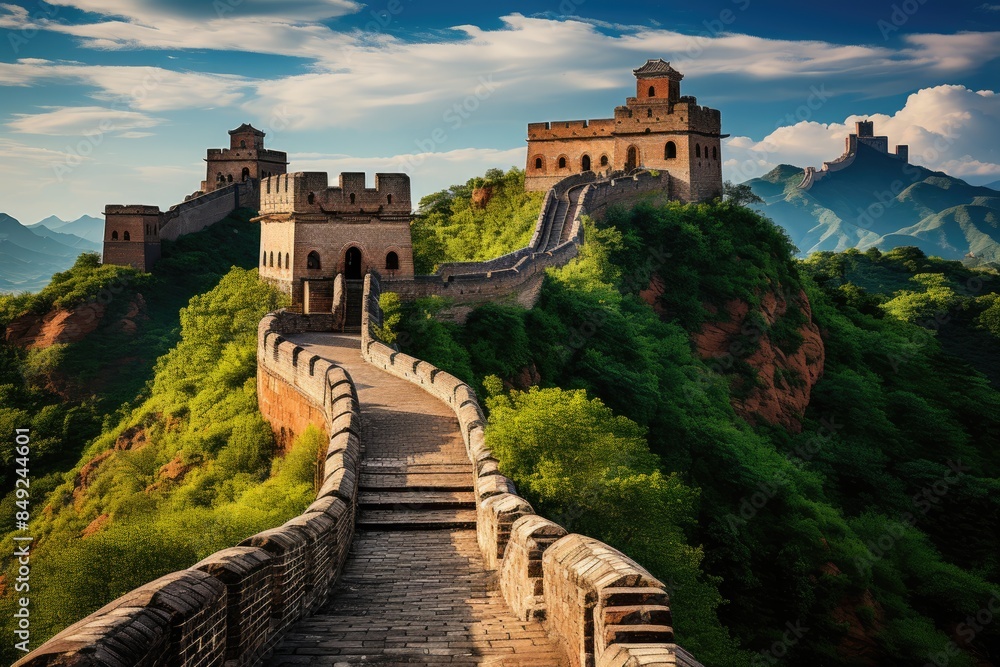 Great Wall in Beijing Majestic Maravilha., generative IA Great Wall in Beijing Majestic Maravilha., generative IA