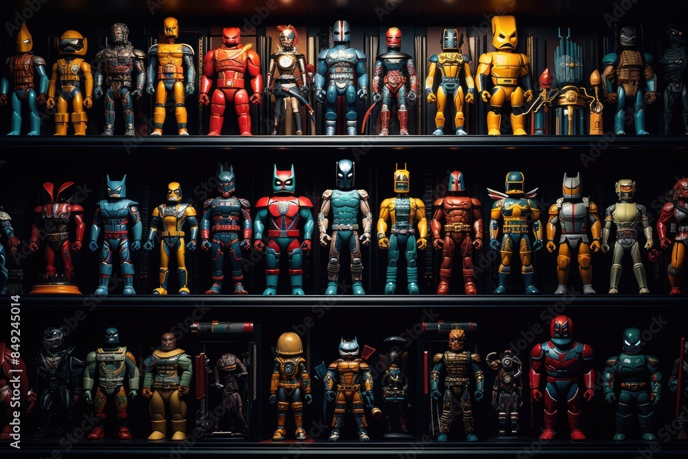 Fototapeta premium Iconic Character Toys Section., generative IA
