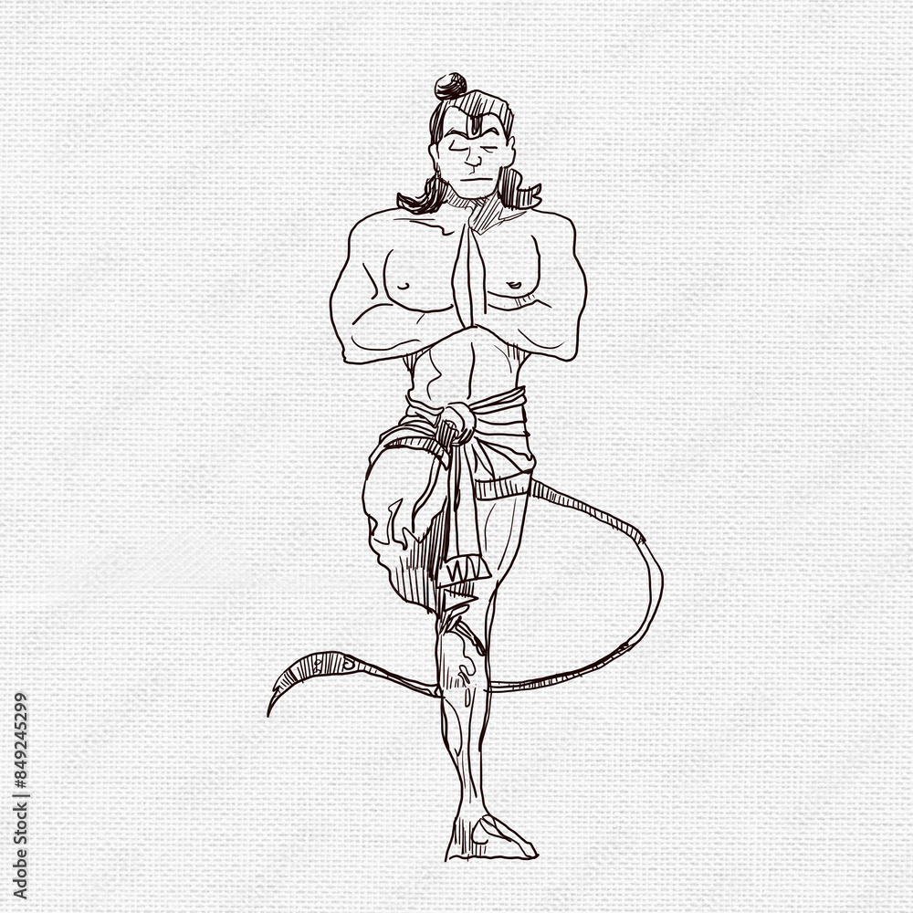 Illustration Of Lord Hanuman On Abstract Background For Hanuman Jayanti illustration-of-lord-hanuman-on-abstract-background-for-hanuman-jayanti