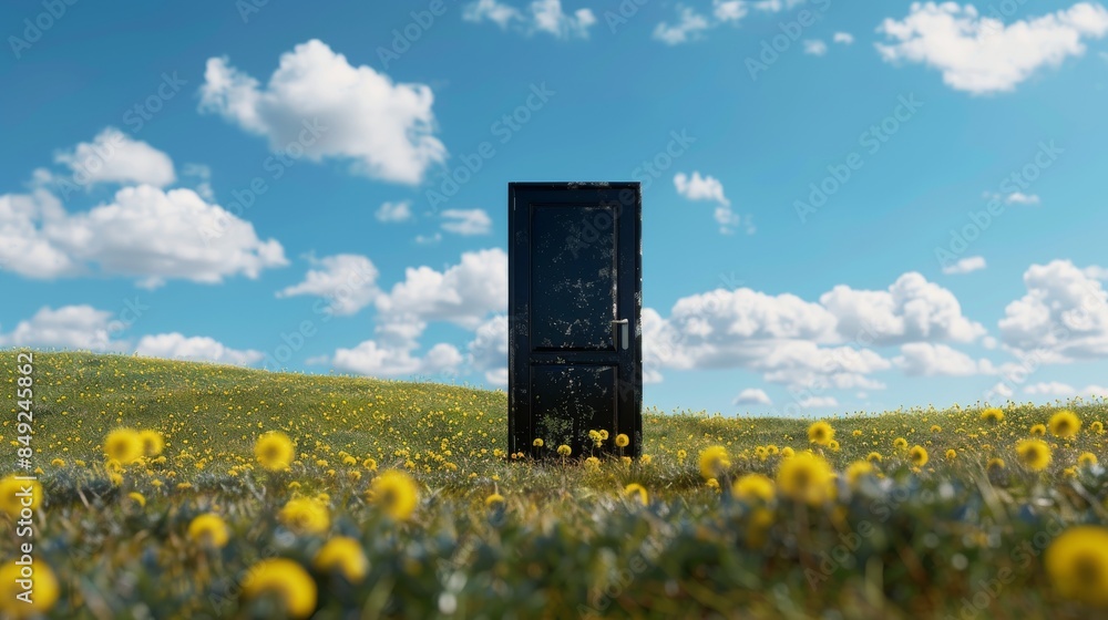 An artificial intelligence system stands alone in a field full of yellow flowers under a blue sky. An artificial intelligence system stands alone in a field full of yellow flowers under a blue sky.