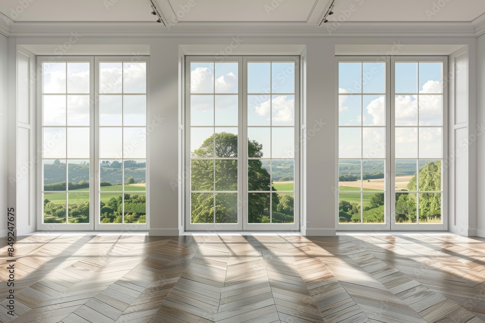 Mockup of an empty white living room with no furniture and no windows Mockup of an empty white living room with no furniture and no windows