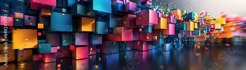 Abstract colorful geometric shapes background. photo