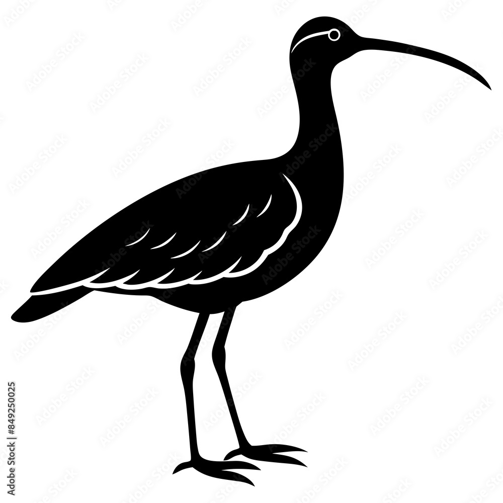Fototapeta premium curlew silhouette vector illustration