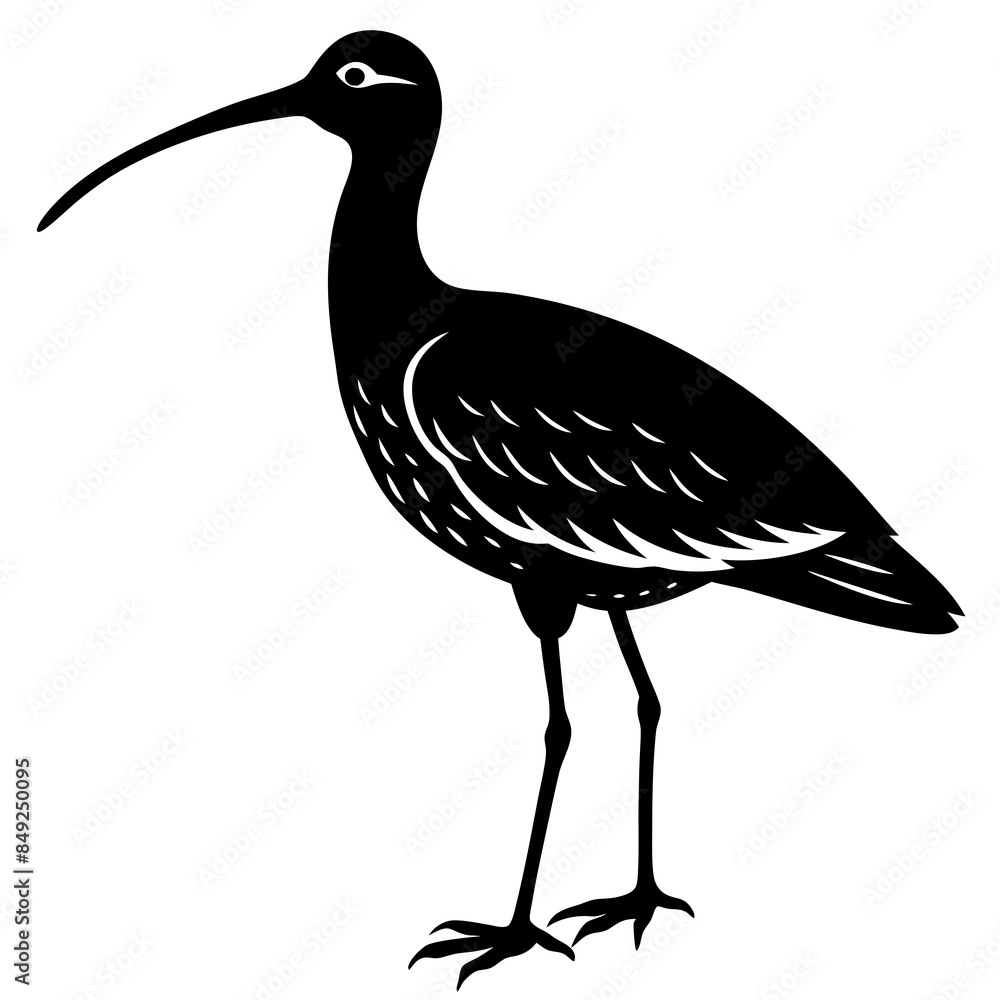 Naklejka premium curlew silhouette vector illustration