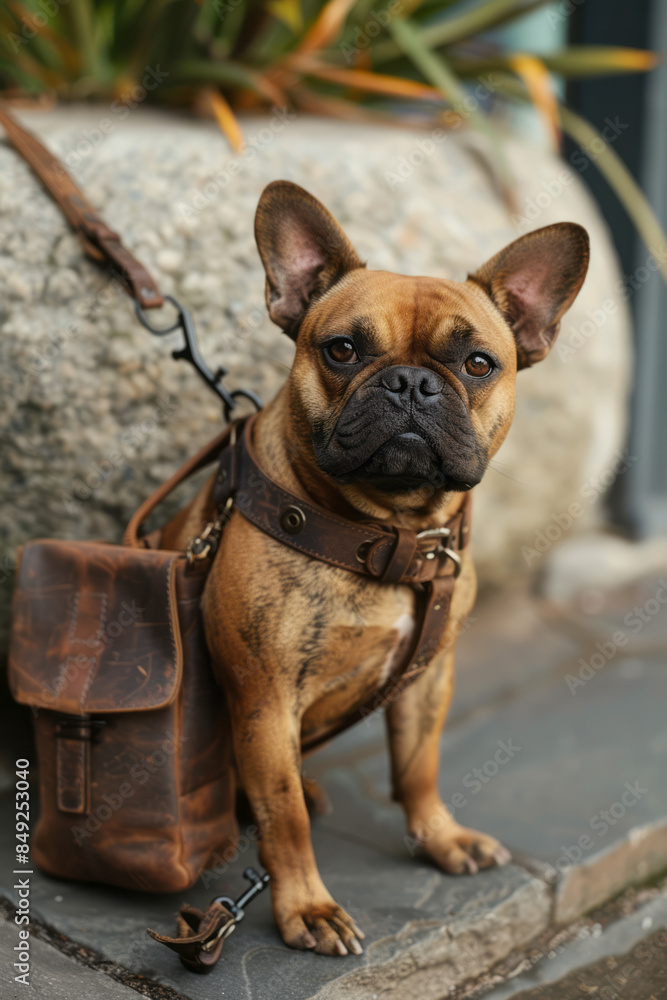 Simple image of a treat pouch and a leash on a minimalist backdrop, Simple image of a treat pouch and a leash on a minimalist backdrop,