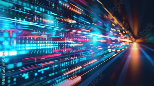 Abstract technology particles futuristic network connection background. Science and artificial intelligence technology