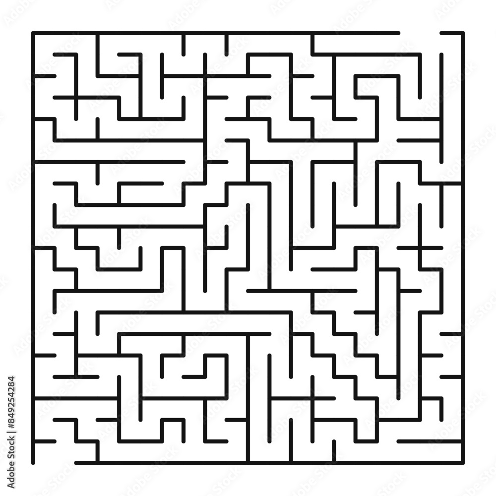 Maze shape design element. There is one entrance and exit and one correct path, but many paths lead to dead ends. Maze shape design element. There is one entrance and exit and one correct path, but many paths lead to dead ends.