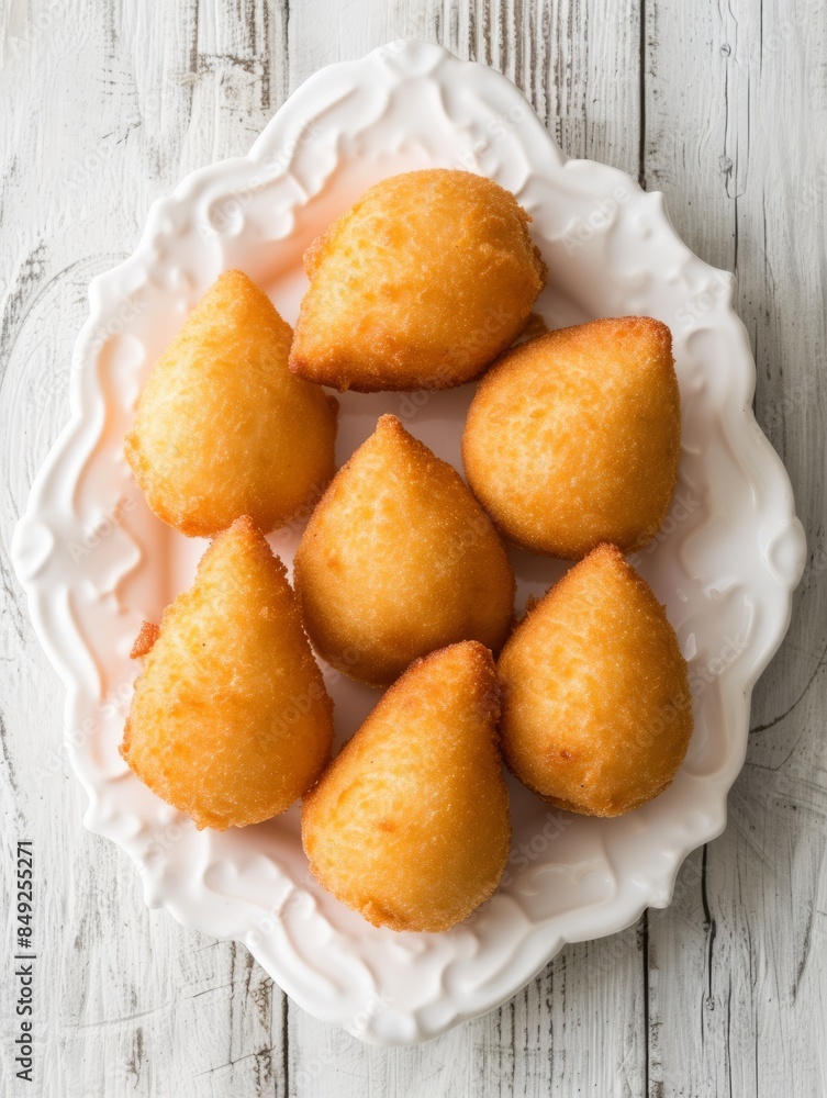 Top-View of Brazilian Coxinha, a Flavorful Street Food from Brazil Top-View of Brazilian Coxinha, a Flavorful Street Food from Brazil