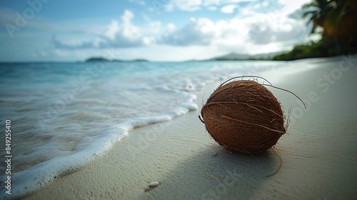 oconut on the beach photo