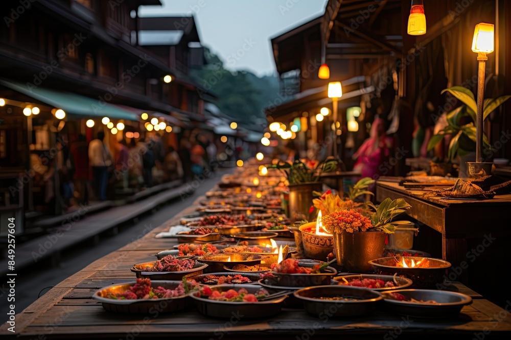 Purious nightly night market in Phuket, Thailand., generative IA Purious nightly night market in Phuket, Thailand., generative IA
