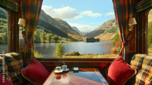 Scenic View from a Train Window in the Scottish Highlands