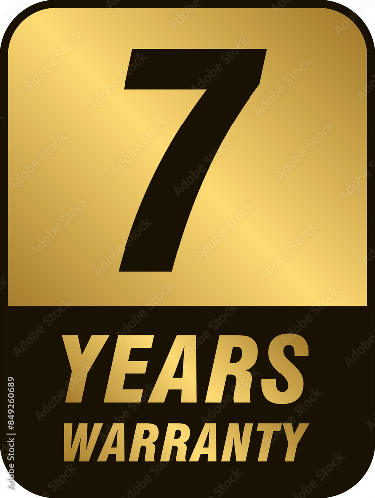 Fototapeta premium Golden 7 years warranty label