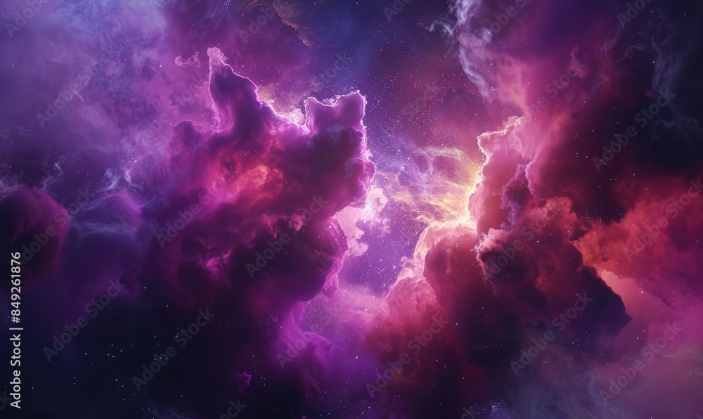 Colorful Nebula in Space with Vibrant Hues of Pink, Purple, and Blue, Surrounded by Twinkling Stars. Galaxy and Abstract Space Background Colorful Nebula in Space with Vibrant Hues of Pink, Purple, and Blue, Surrounded by Twinkling Stars. Galaxy and Abstract Space Background