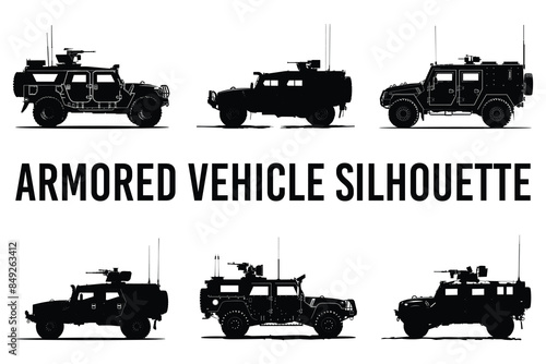 Armored vehicle graphic silhouette vector