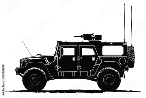 Armored vehicle graphic silhouette vector