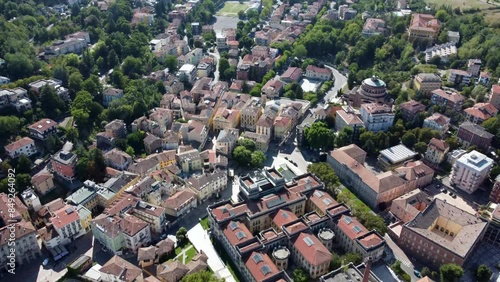 Aerial view of Salsomaggiore terme town in Parma province, Emilia Romagna, Italy