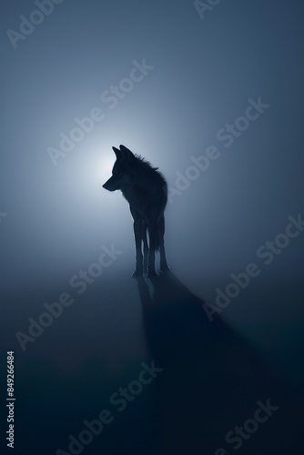 Mystical Moonlit Wolf: A Silent Watcher in the Shadows