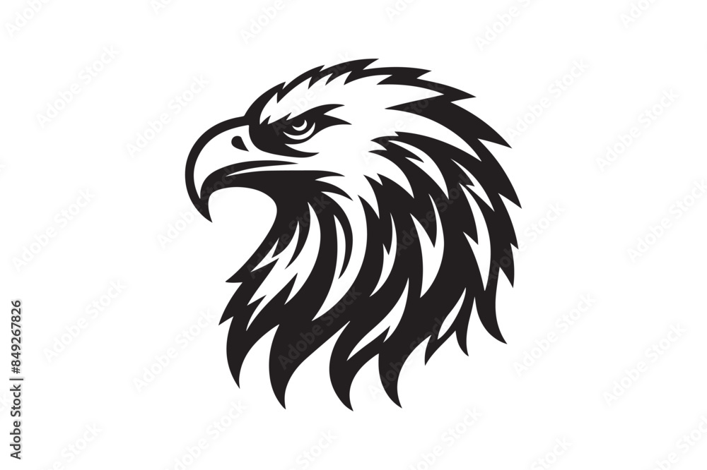 Fototapeta premium Eagle Head Silhouette Vector illustration