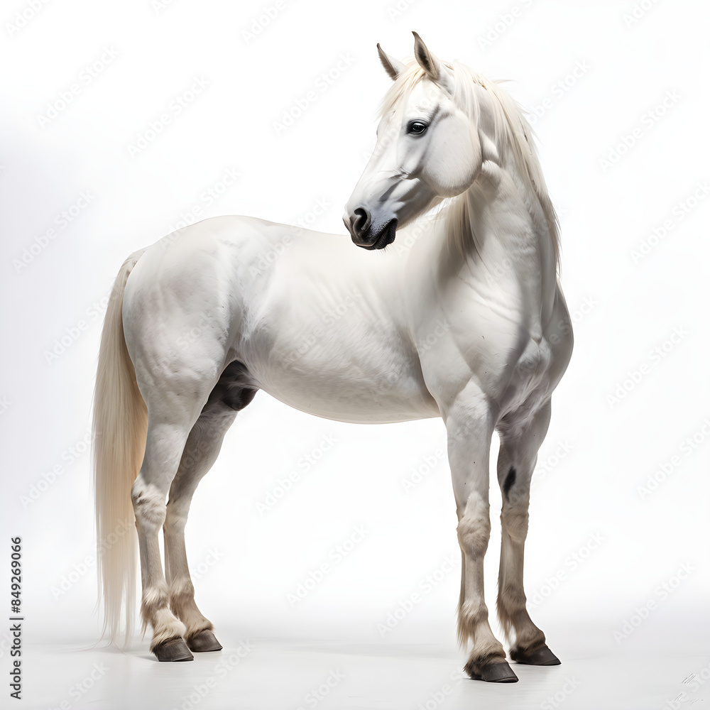 Fototapeta premium Pony in white background 