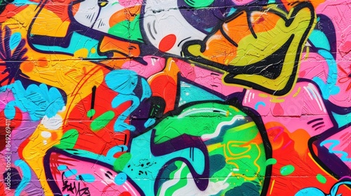 Wallpaper Mural Abstract Graffiti Art on Brick Wall Torontodigital.ca