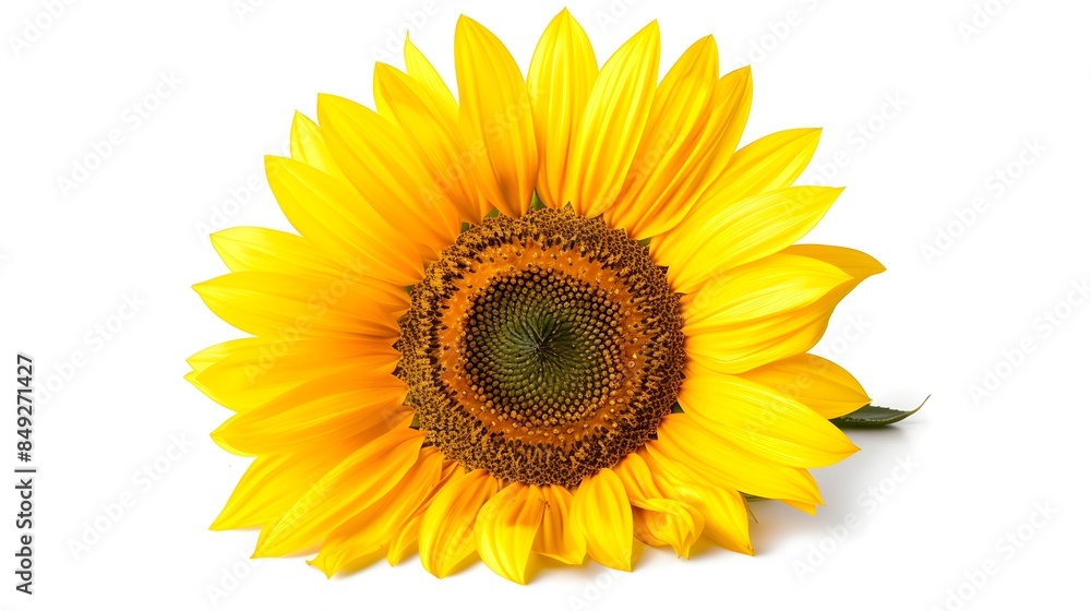 Close-up of Vibrant Sunflower Head Against White Background Close-up of Vibrant Sunflower Head Against White Background
