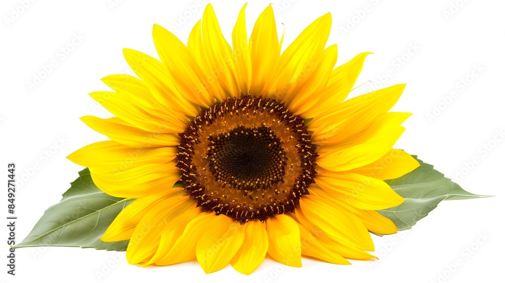 Vibrant Sunflower Bloom Isolated on White Background for Summer Themes Vibrant Sunflower Bloom Isolated on White Background for Summer Themes