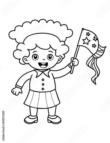 beautiful simple coloring page for toddlers on the occasion of 4th of july independence day in america