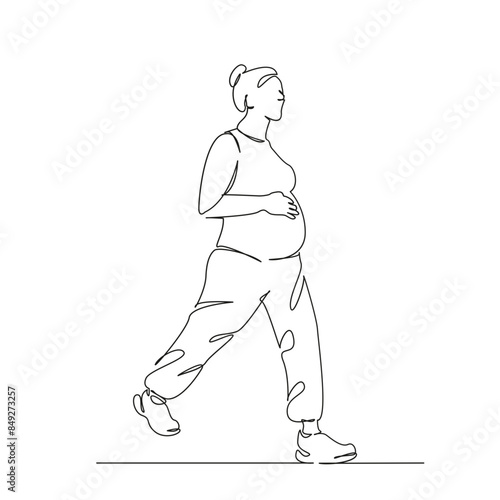pregnant woman on a walk
