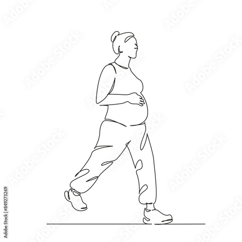 pregnant woman on a walk