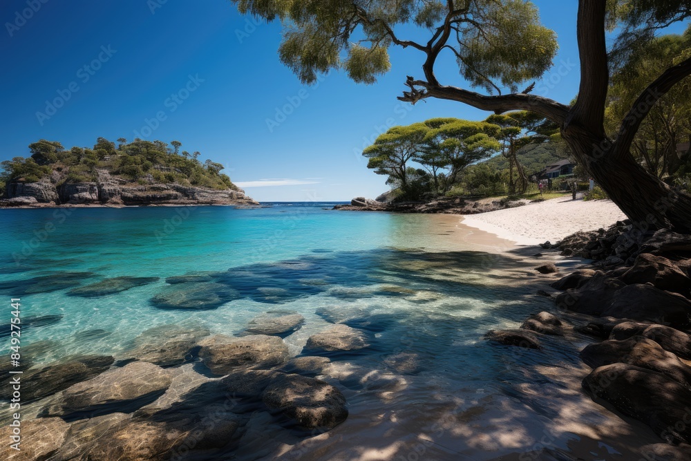 Oak Beach Beach Beach in Porte Douglas, Australia Coastal Serenity., generative IA Oak Beach Beach Beach in Porte Douglas, Australia Coastal Serenity., generative IA