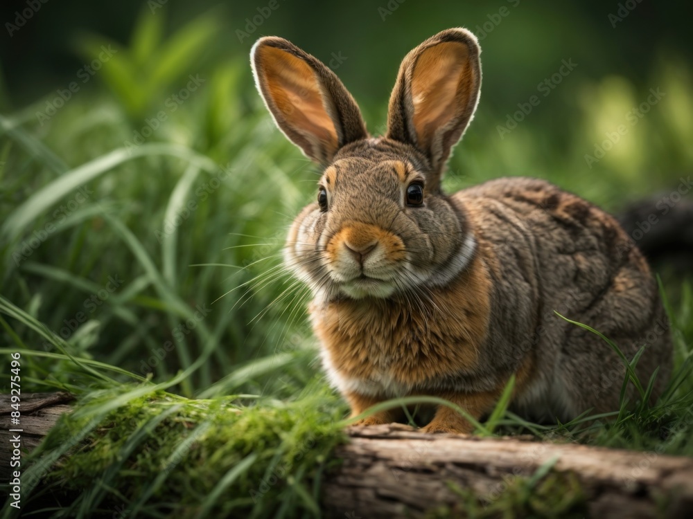 Fototapeta premium Close up portrait of an Eastern Cottontail Rabbit