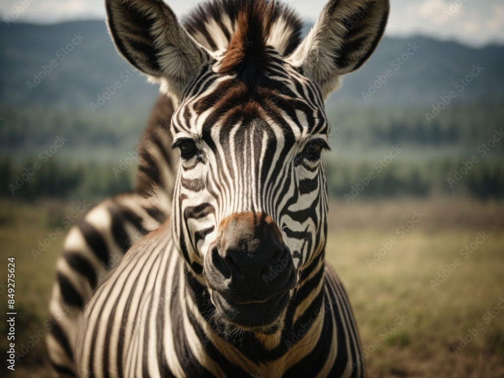 Fototapeta premium close up portrait of zebra