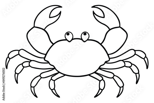 Crab line art vector illustration