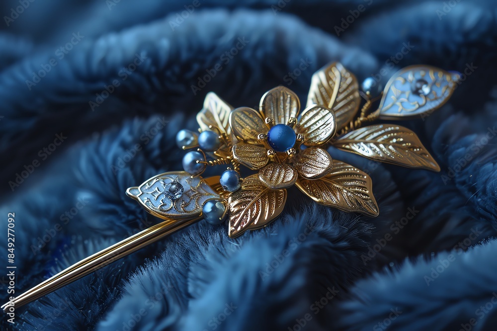 Naklejka premium A hairpin that changes its design to match the wearer's thoughts, a myriad of styles at a thought.