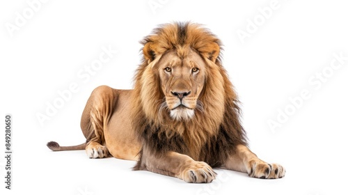 Lion isolated white background