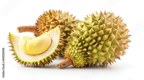 Durian isolated white background