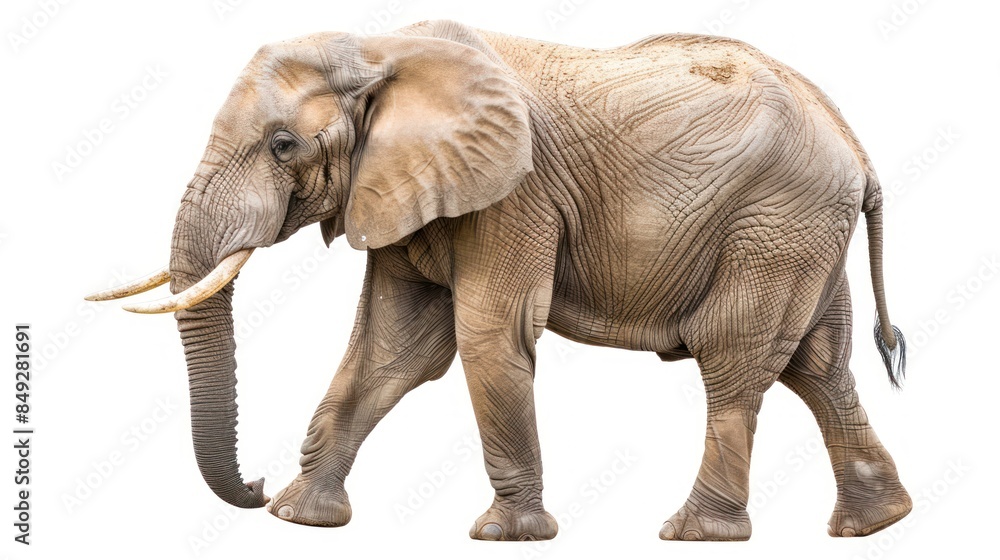 Fototapeta premium Elephant isolated white background