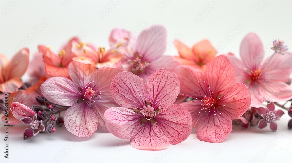 pink flowers isolated on white pink flowers isolated on white